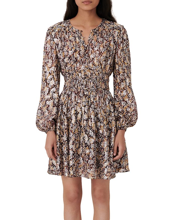 Maje Ribbia Metallic Jacquard Printed Dress | Bloomingdale's