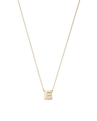 Initial Pendant Necklace in 14K Yellow Gold, 16" 