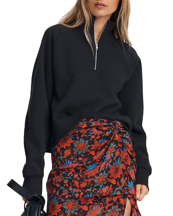 Rag & bone online fleece half zipper sweatshirt