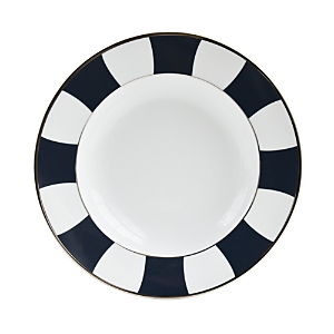 Bernardaud Galerie Royale Bleu Nuit Rim Soup Plate In White/blue