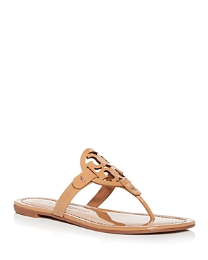 Tory Burch Women's Miller Thong Sandals In Tan Patent Leather
