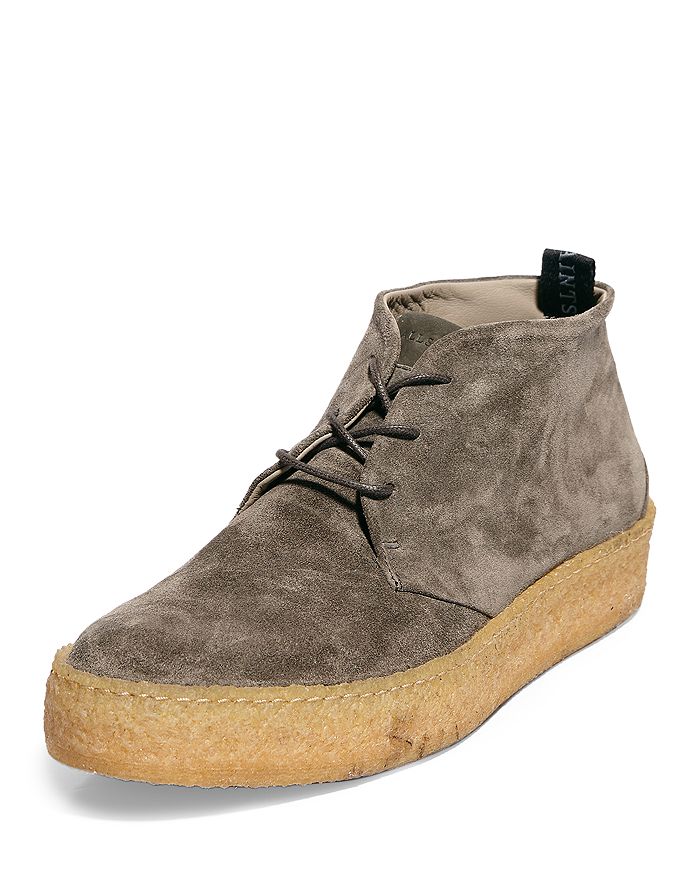 All Saints Charcoal Men\'s Lace-Up Boots Allsaints Charcoal Grey Harland Lace-Up Leather Desert Boots  main image 2