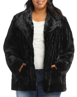 plus size faux fur jacket