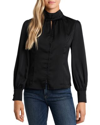 mock neck keyhole top