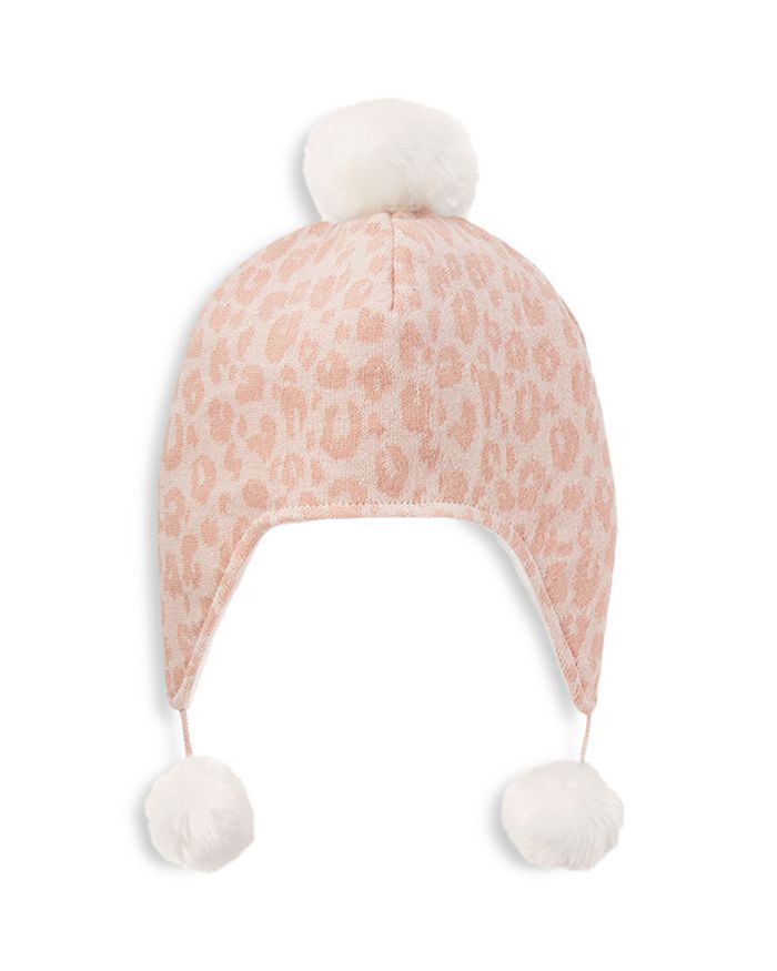 Elegant Baby Girls' Leopard Print Aviator Hat - Baby In Pink