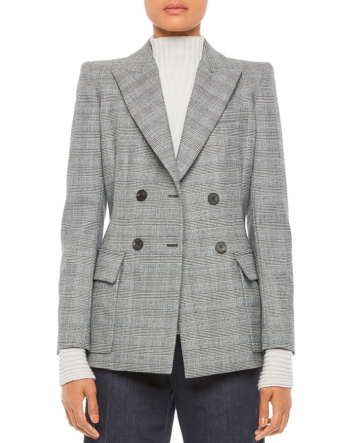 Armani Double Breasted Prince Of Wales Blazer | Bloomingdale's
