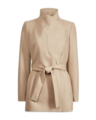 ted baker black wrap coat