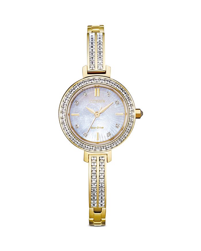 Shop Citizen Eco Drive Silhouette Crystal Watch, 25mm In White