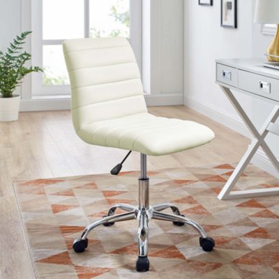  Ripple Armless Mid Back Vinyl Office Chair