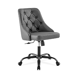 Photos - Computer Chair Modway Distinct Tufted Swivel Vegan Leather Office Chair Gray EEI-4370-BLK 