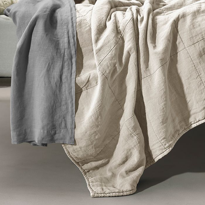 Society Limonta Rem Linen Quilt, King In Mastice