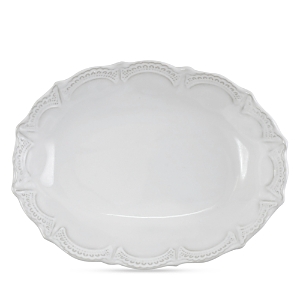 Vietri Incanto Stone White Lace Small Oval Bowl