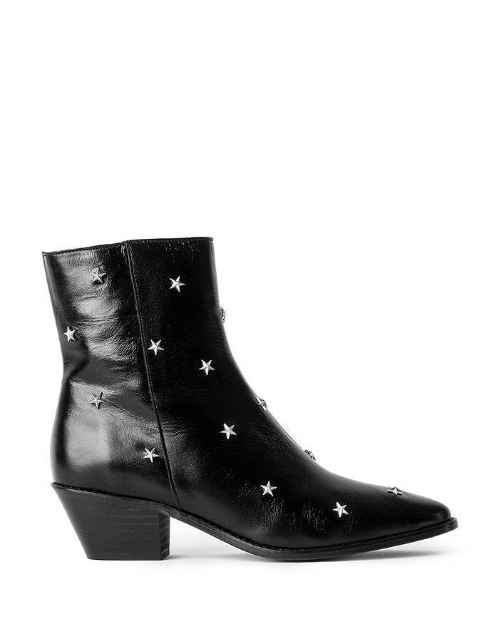 Zadig & Tyler Pointed Toe Star Studded Vintage Look Patent Ankle Boots Bloomingdale's