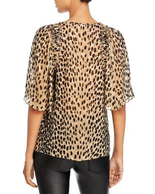 red animal print blouses