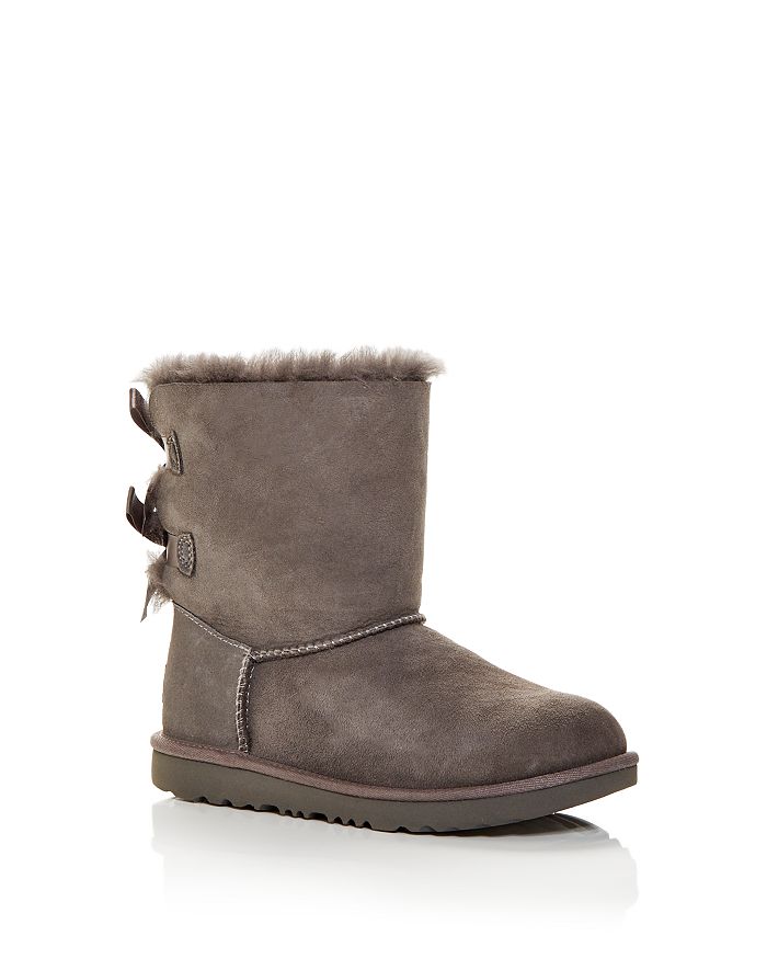 Ugg Girls' Bailey Bow Ii Shearling Boots- Toddler, Little Kid, Big Kid In Gray