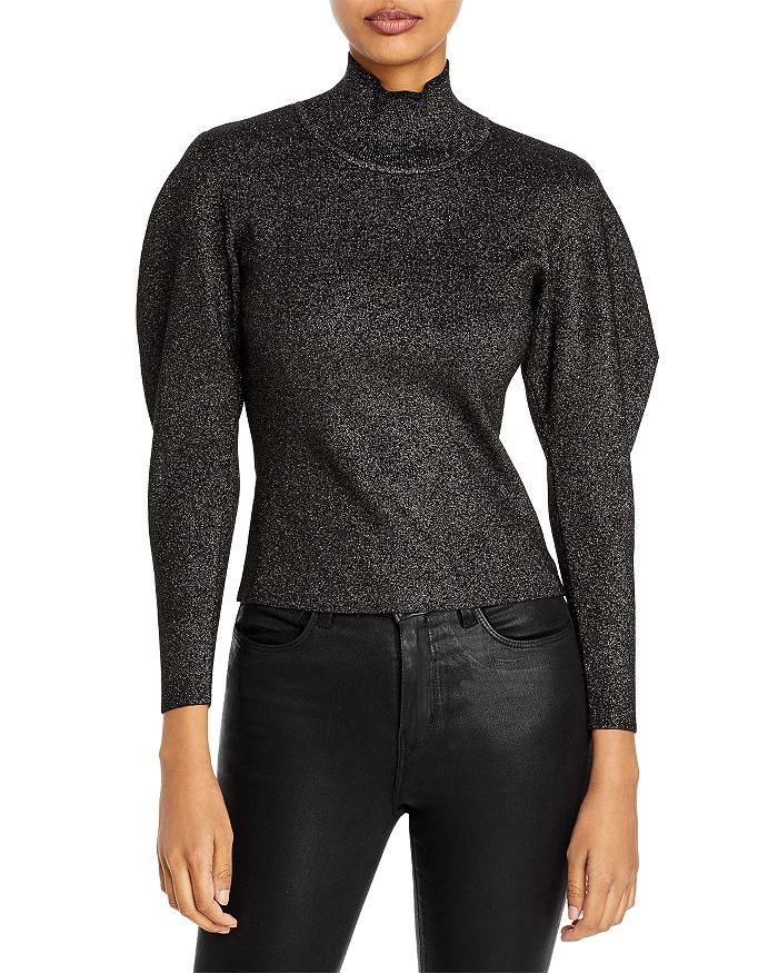 A.l.c Samuel Puff Sleeve Turtleneck Sweater In Black
