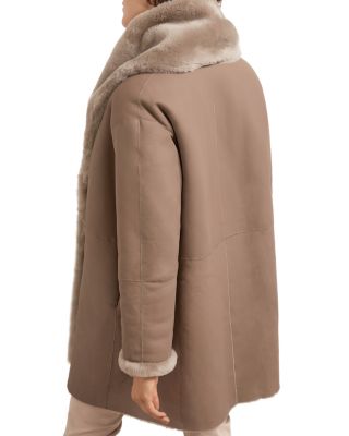 Gerard Darel Emy Shawl Collar Shearling Coat | Bloomingdale's Women