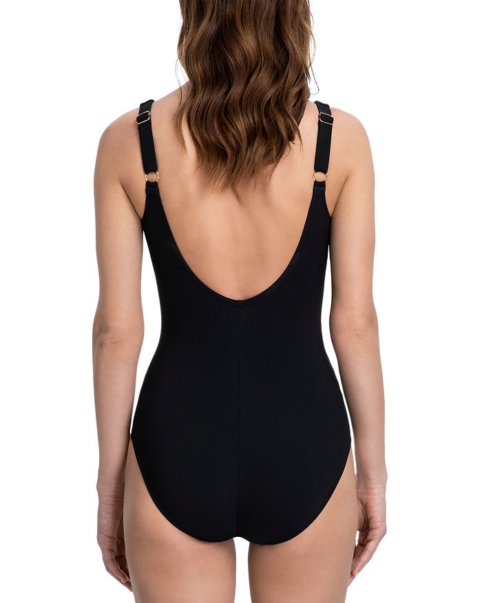 Shop Gottex Embrace One Piece Tummy Control Swimsuit In Black/white