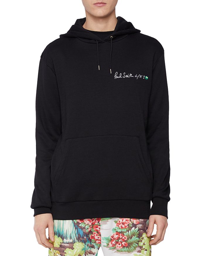 Paul Smith Logo Print Oversized Hoodie In Black