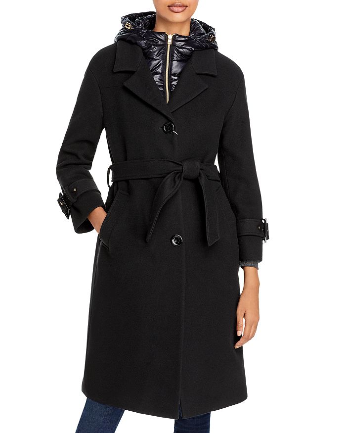 Herno Layered Trench Coat In Black