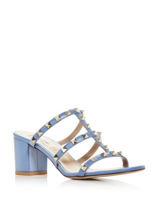 valentino garavani women's rockstud block heel slide sandals