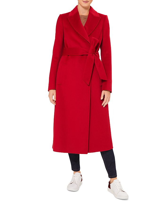 Hobbs London Olivia Belted Coat In Red