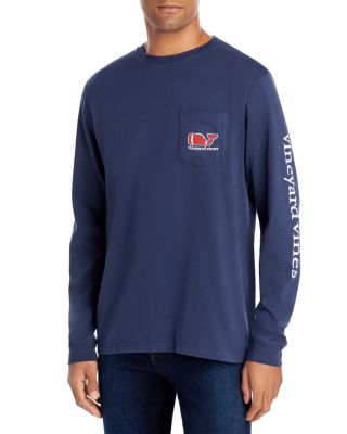 Vineyard Vines - Long-Sleeve Football Whale Logo Graphic Pocket Tee