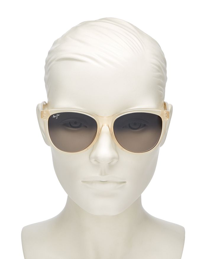 Shop Maui Jim Glory Glory Polarized Square Sunglasses, 65mm In White / Gray Gradient