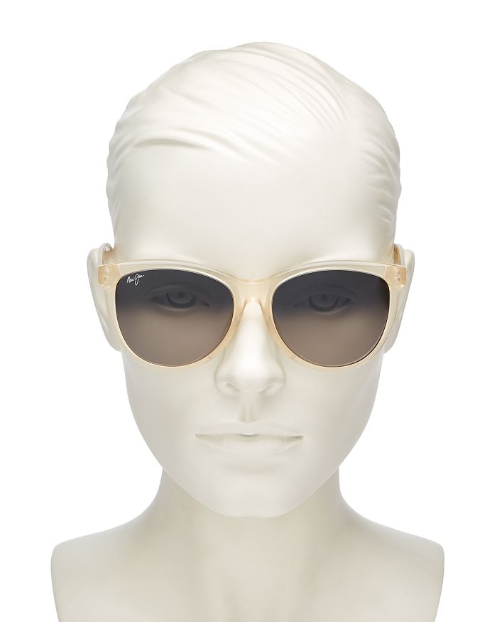 Maui Jim Glory Glory Polarized Square Sunglasses, 65mm In White / Gray Gradient