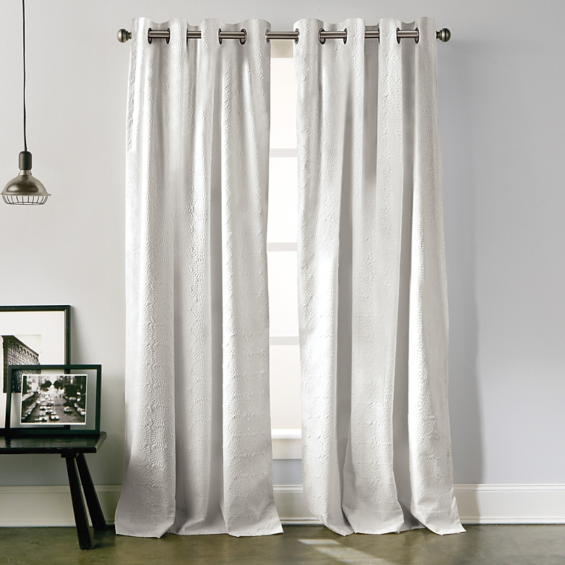 Dkny Chrysanthemum Curtain Panel, 63 X 50 In White