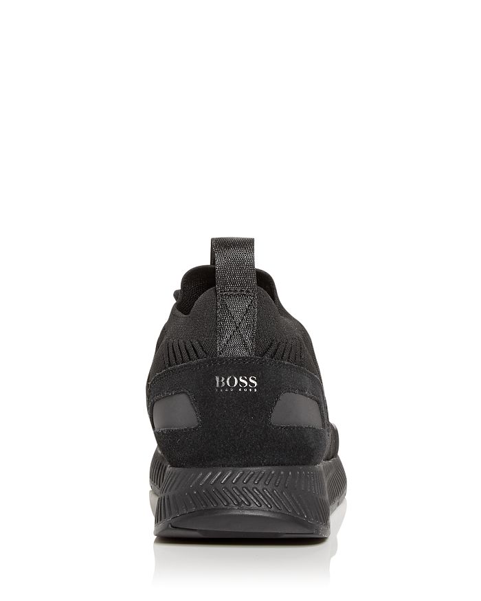 Shop Hugo Boss Men's Titanium Knit Low Top Sneakers In Black
