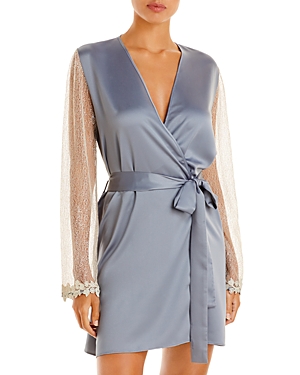 FLORA NIKROOZ SHOWSTOPPER CHARMEUSE COVER-UP ROBE,8061