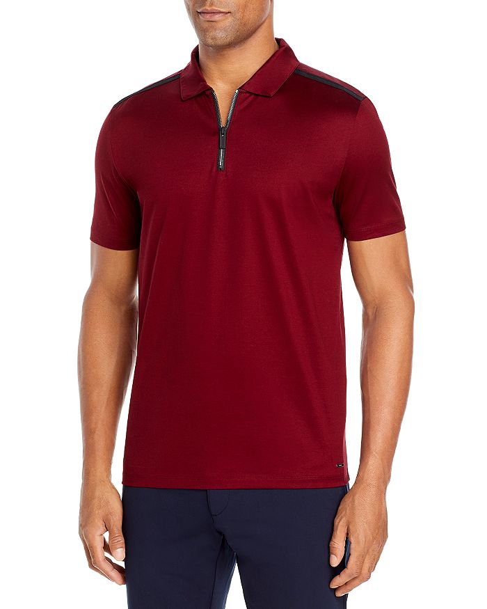 HUGO Dilvio Regular Fit Zip Polo Bloomingdale s