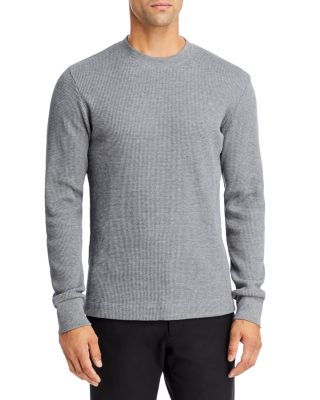 waffle knit crew neck