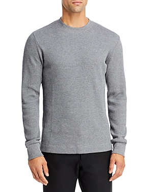 Theory Mattis Waffle Knit Crewneck Sweater In Gray Melange