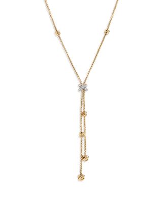 David Yurman Petite Helena Y Necklace in 18K Yellow Gold with Diamonds ...