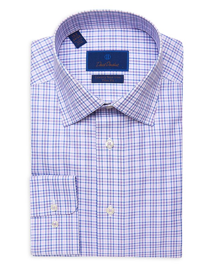 David Donahue Gingham Luxury Non Iron Trim Fit Dress Shirt | Bloomingdale's