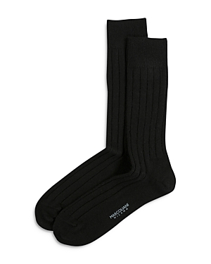 Shop Marcoliani Ribbed Dress Socks In Black