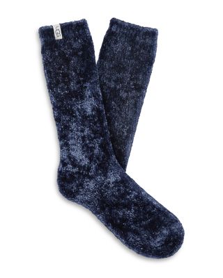 Ugg Leda Cozy Crew Socks In Navy