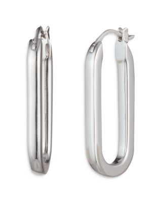 Ralph Lauren - Oval Link Hoop Earrings in Sterling Silver