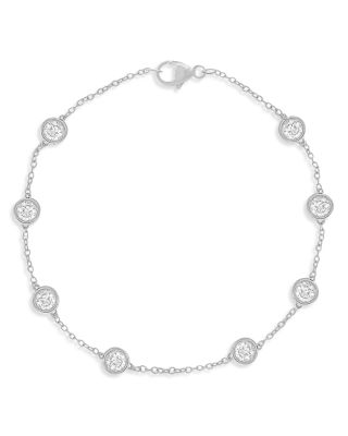 white gold diamond station bracelet