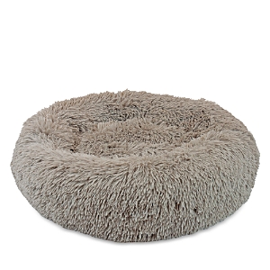 Precious Tails Super Lux Shaggy Donut Bolster Pet Bed, Medium In Taupe