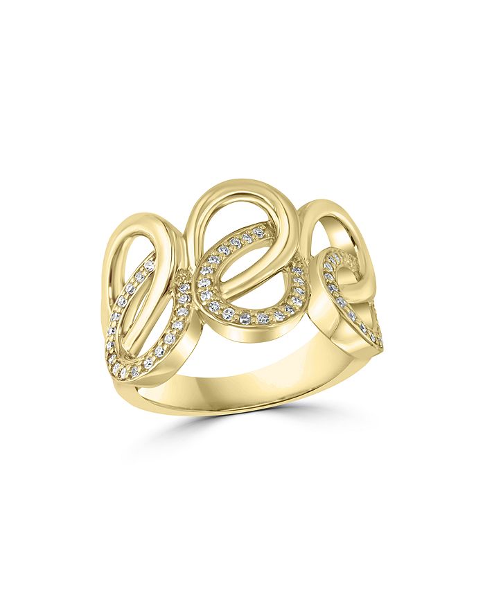 Bloomingdale's Diamond Interlocking Ring in 14K Yellow Gold, 0.2 ct. t ...