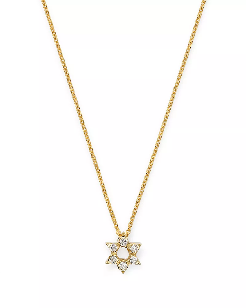Roberto Coin 18K Yellow Gold Diamond Star of David Pendant Necklace, 16