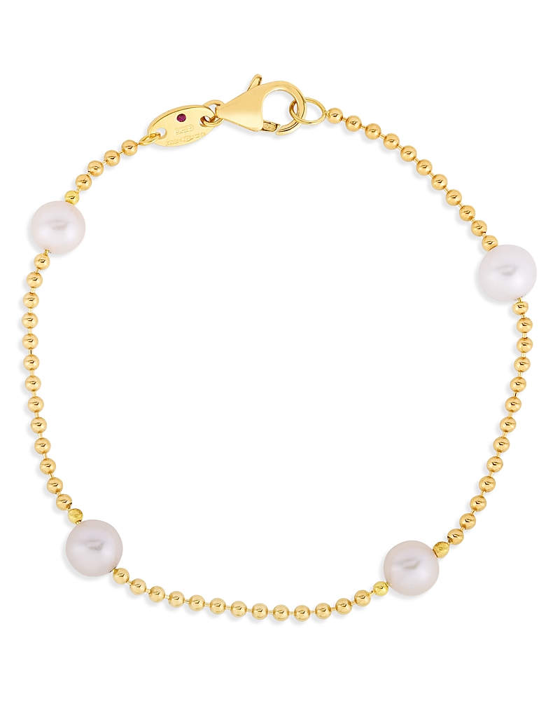 Roberto Coin 18k Yellow Gold And Diamond Station Bracelet In Yellow Gold