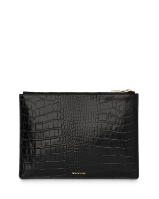 Whistles - Croc Medium Leather Clutch