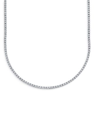 Diamond Tennis Necklace in 14K White Gold, 3.96 tcw - Exclusive