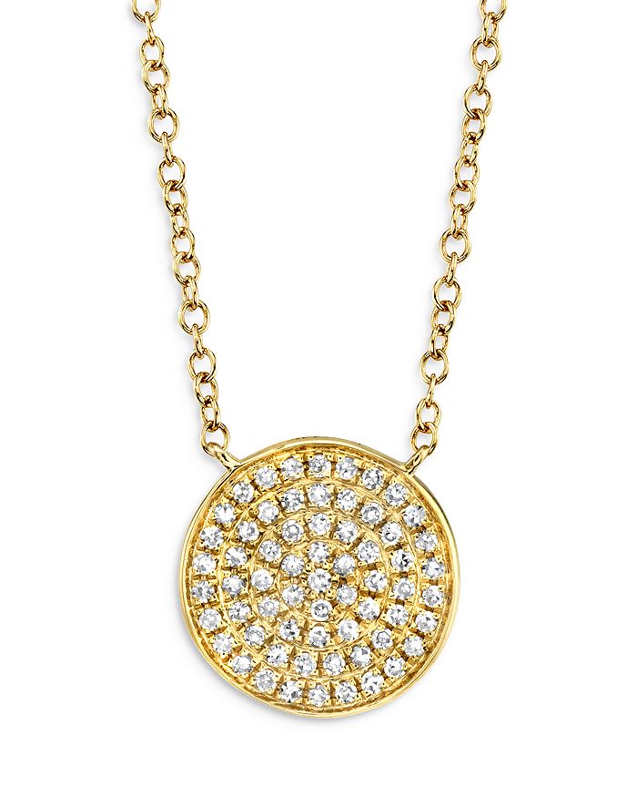 Moon & Meadow 14k Yellow Gold Diamond Disc Pendant Necklace, 18 - 100% Exclusive