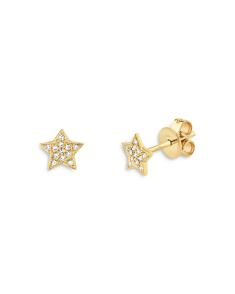 Moon & Meadow 14k Yellow Gold Diamond Star Stud Earrings - Exclusive In Gold