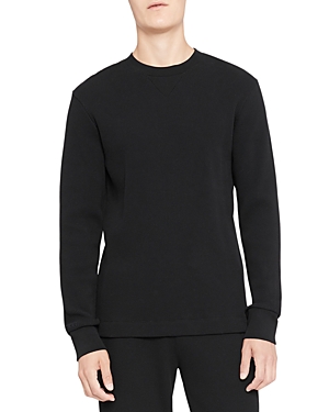 Theory Mens Maden Textured Relaxed-fit Wool Jumper Charcoal Melange In Black